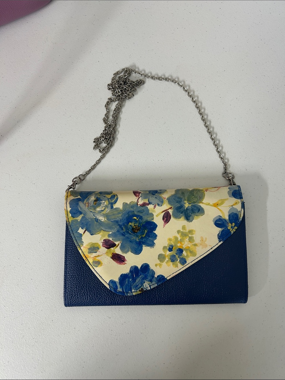 Floral Envelope Crossbody Bag in Blue